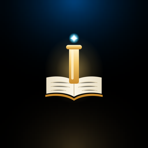 Iam app icon — a pillar of light rising from an open book